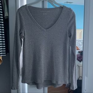 Heather Grey American Eagle Ribbed Sweater Top